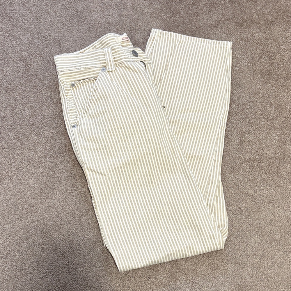 Levi's Cream and White Striped Jeans